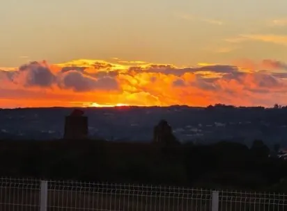 Sunset over the landscape near The Pathfinder Project